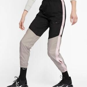 Nike Womens Windrunner Popper Pants Joggers Black Gray Pink Size XS